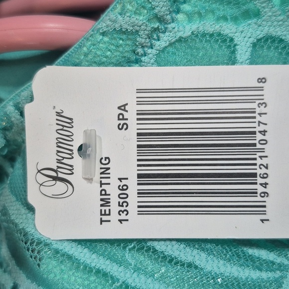 42G Paramour 135061 Tempting Floral Lace Underwire Bra Spa Green NWT - Picture 6 of 6